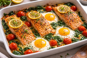 Baked Salmon And Eggs Recipe