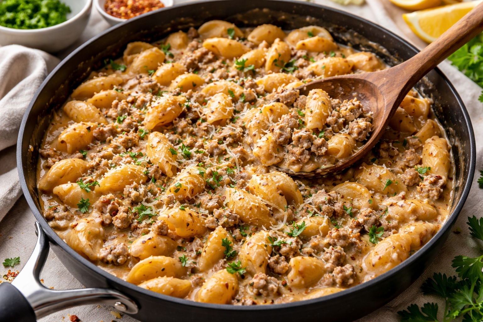 Creamy Minced Meat Pasta Recipe