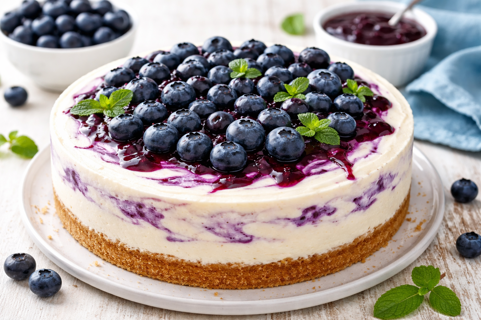 Blueberry Cream Cheesecake Recipe